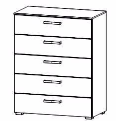 Schubkommode mit 5 Schubkästen / Breite 80 cm / Höhe 100 cm / Tiefe 42 cm