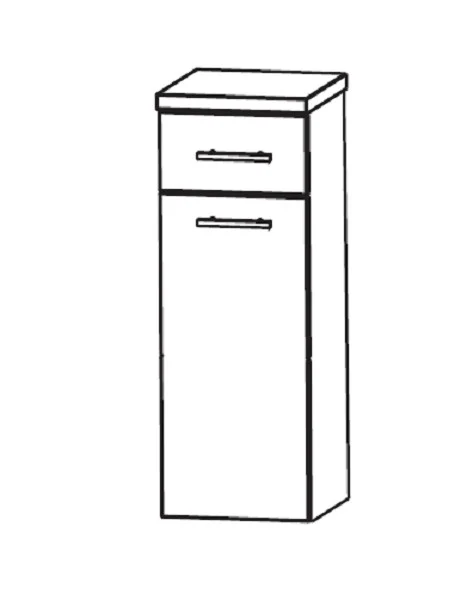 Puris Swing Highboard mit Wäschekippe 30 cm HBA553A7W Nussbaum - Sonderpreis - sofort lieferbar - Ansicht 2