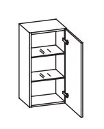 943.013530 Wandschrank / 1 Drehtüre / 2 Einlegeböden / inklusive Türdämpfer