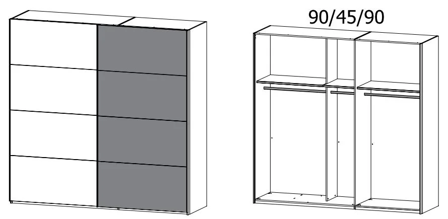 Rauch Orange Beluga Plus - Schwebetürenschrank Dekor - 2-farbig - Ansicht 6