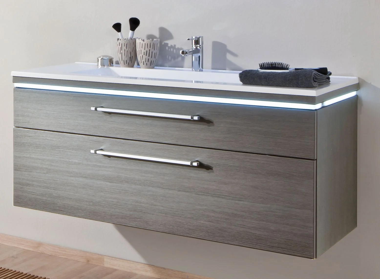 Puris Cool Line Badmöbel Set 122 cm - mit Spiegelschrank Serie A - Ansicht 10