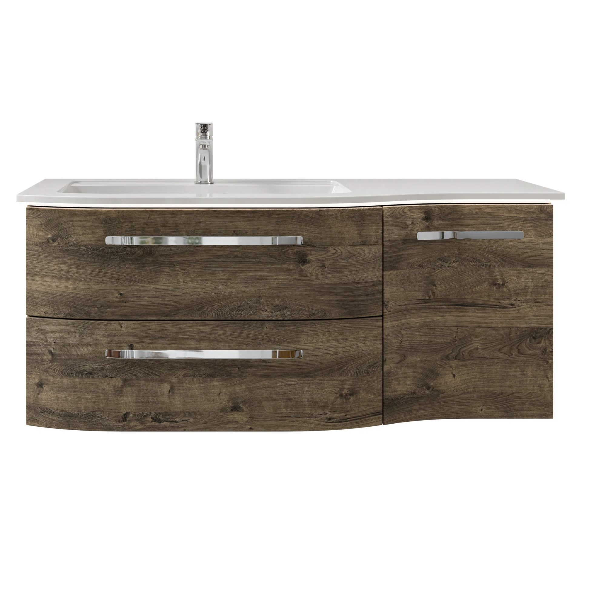 Pelipal Contea Set in Eiche Ribbeck mit Mineralmarmorwaschtisch und Spiegelschrank - 120 cm - Ansicht 2