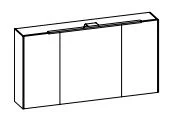 SEED02013 - Spiegeslchrank inkl. LED-Aufsatzleuchte, LED Beleuchtung seitlich,  3-türig, doppelt verspiegelt, mit Schalter und Steckdose - 70,9x132x17,6 cm