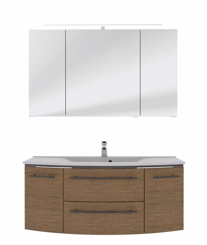 Marlin 3040city Badmöbel Set mit Mineralmarmorwaschtisch - 120 cm - Ansicht 11