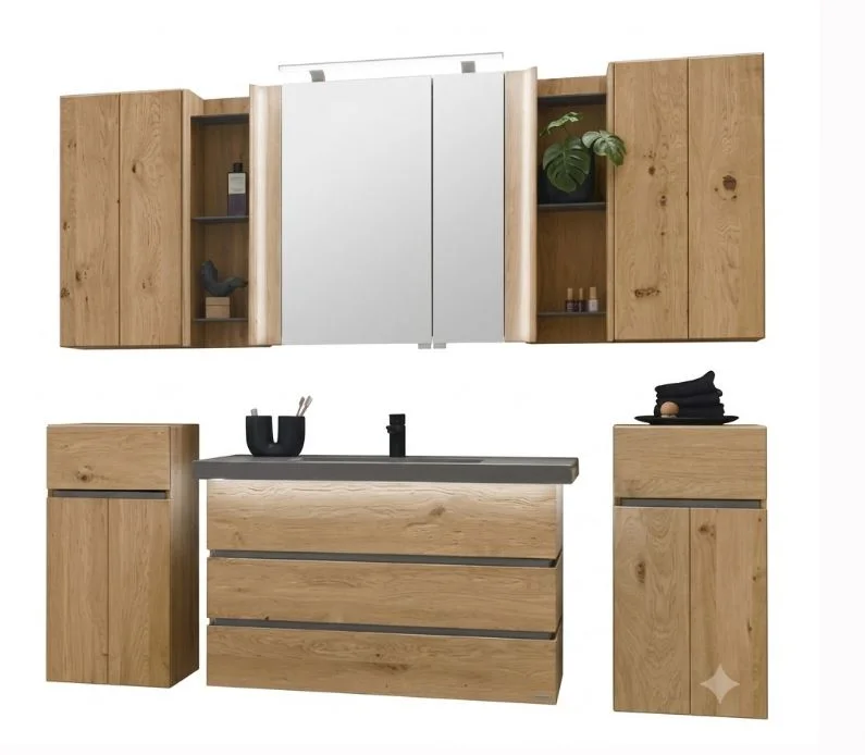 Thielemeyer Fresh Massivholz Badmöbelset 800589/801589 - 102 cm
