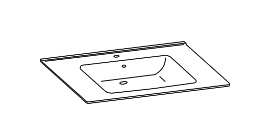 Pelipal 3006 Waschplatz 80 cm breit - Keramik eckig - Ansicht 3