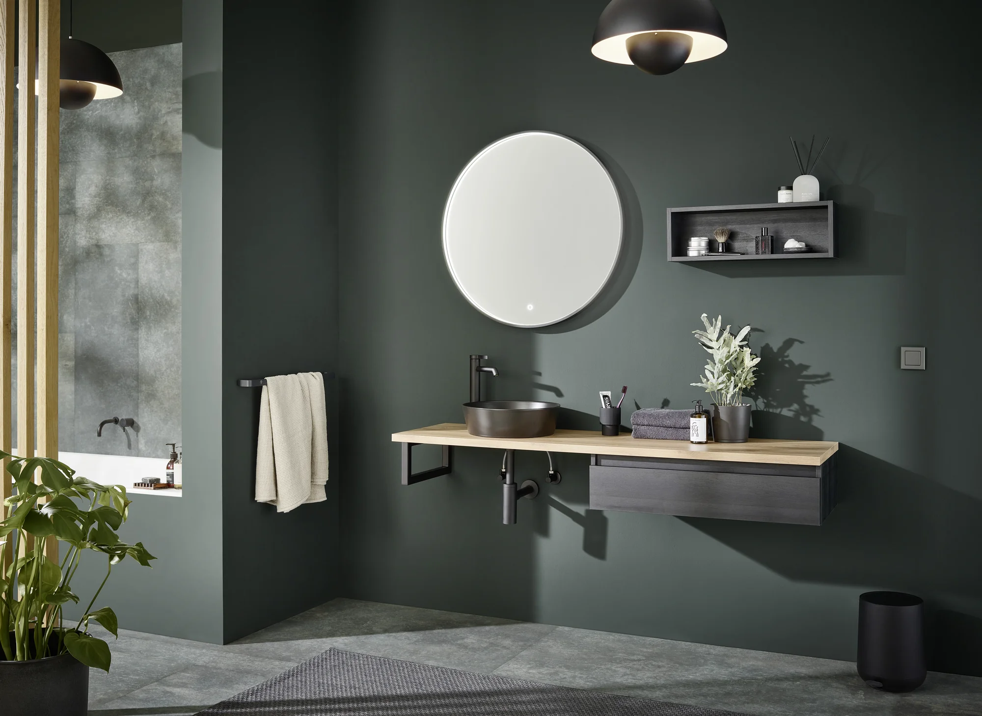 Puris Vialli Badmöbel Set 160 cm breit - Becken links - Ansicht 2