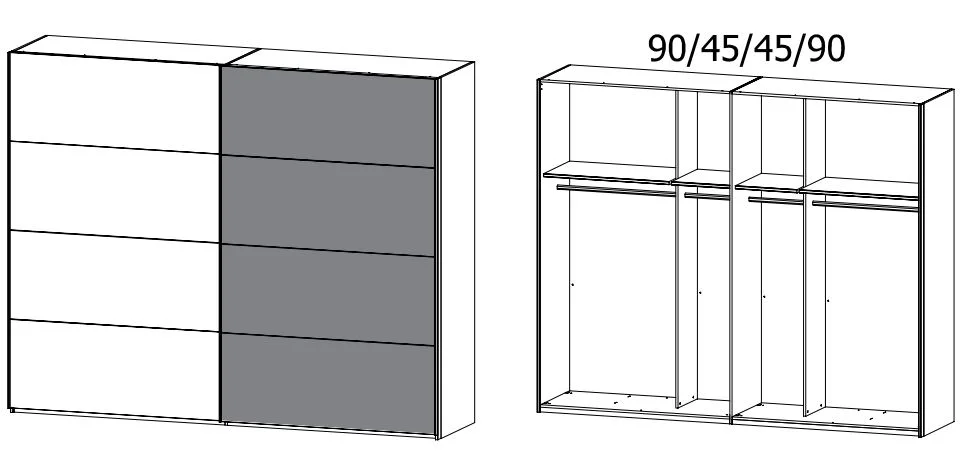 Rauch Orange Beluga Plus - Schwebetürenschrank Dekor - 2-farbig - Ansicht 9