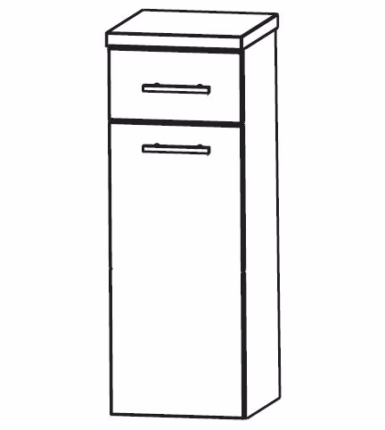 Puris Classic Line Highboard mit Wäschekippe 30 cm HBA553A7W - Ansicht 2