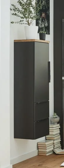 Puris Aspekt Bad-Mittelschrank - mit Drehtüre / Auszügen und Ablageplatte