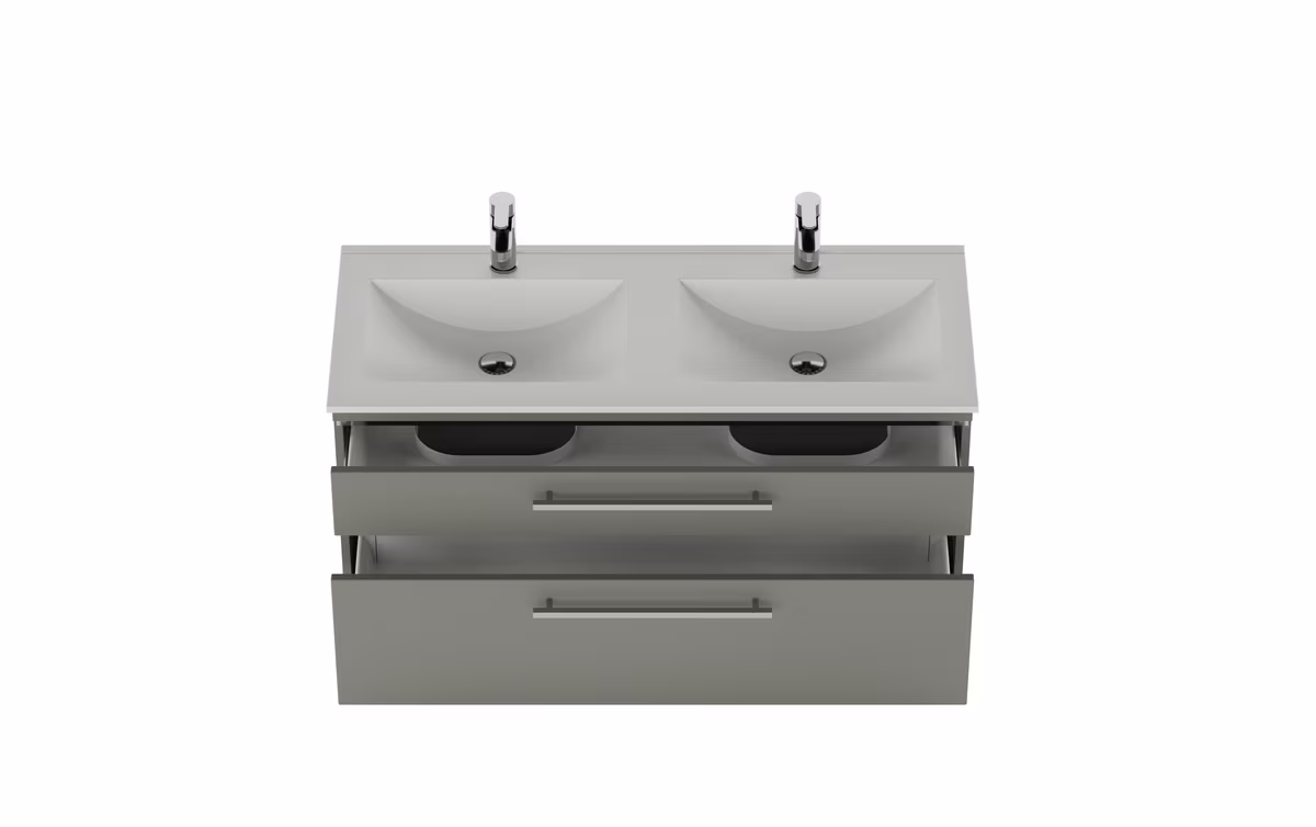 Puris Cool Line Badmöbelset mit Doppelwaschtisch 120 cm - mit Spiegelschrank Serie A - Ansicht 10