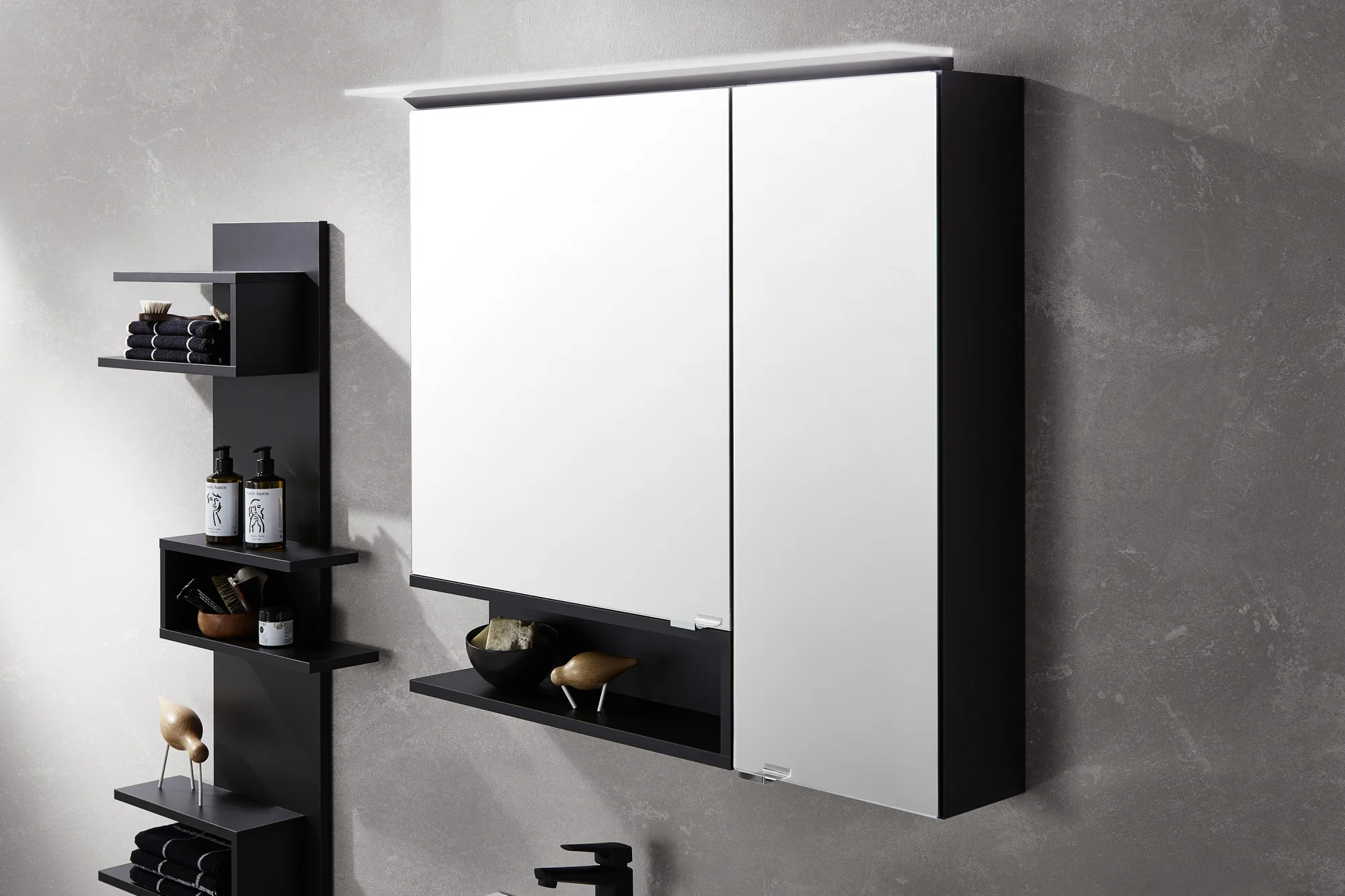 Puris c!puro Spiegelschrank 2-türig - 90 cm - Ansicht 2