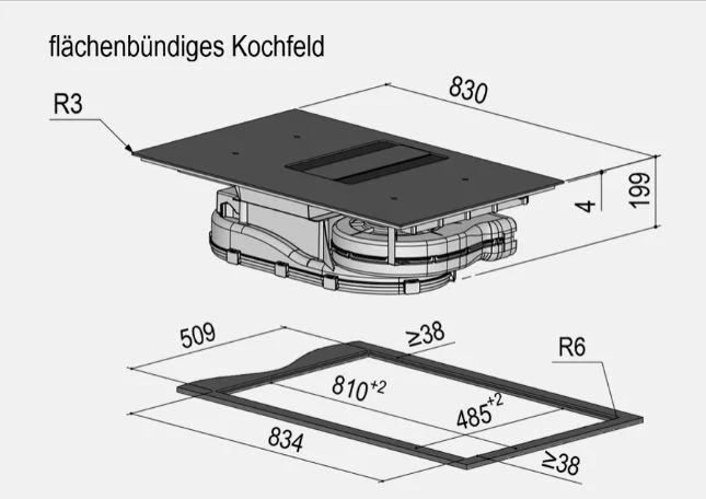 Berbel Kochfeldabzug Downline Performance BKA 83 DLP 1100060 I 5 Jahre Garantie - Ansicht 2