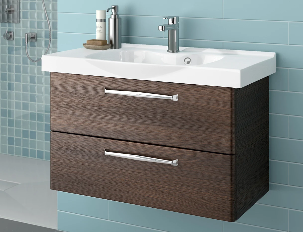 Calmo Badmöbelset Tessa 90 cm breit Braun - 3-teilig - Ansicht 2