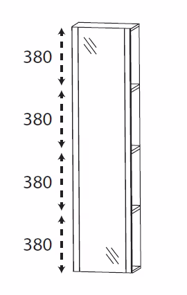 Puris Rounds Hochschrank-Regal 40 cm HOG104001 L/R - Ansicht 3