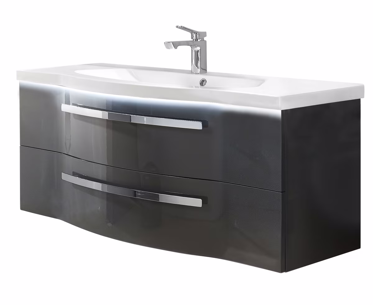 Pelipal 4005 Kombination 117 cm mit Spiegelschrank mit LED-Kranzbodenbeleuchtung - Ansicht 6