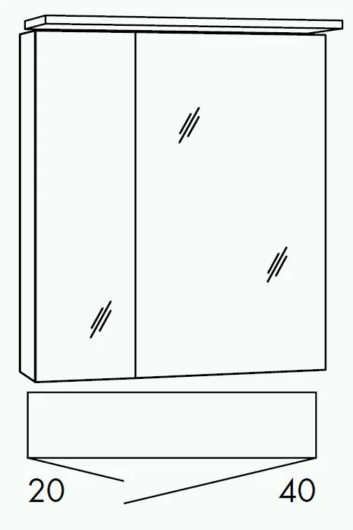 Marlin Bad 3060 Spiegelschrank 60 cm SBOC6 L/R - Ansicht 2