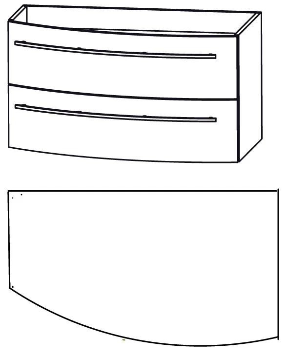 Puris Crescendo Badmöbel-Set 90 cm breit kombinierbar - Becken rechts - Ansicht 4