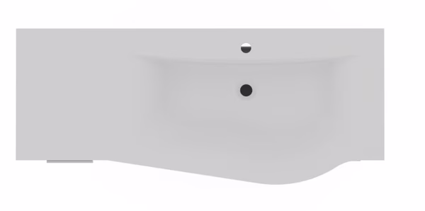 Evermite Waschtisch 120 cm - geschwungene Seite links oder rechts