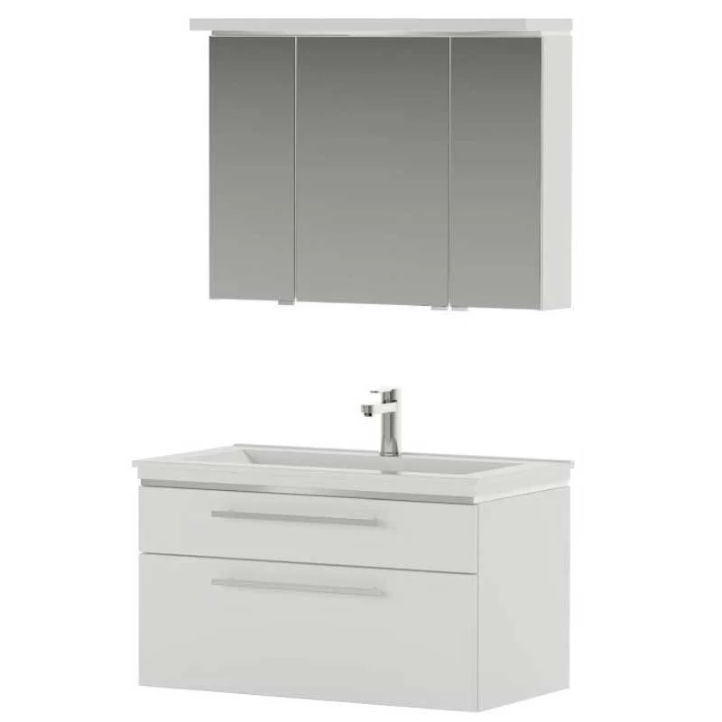 Puris Cool Line Badmöbelset 90 cm - mit Spiegelschrank Serie B