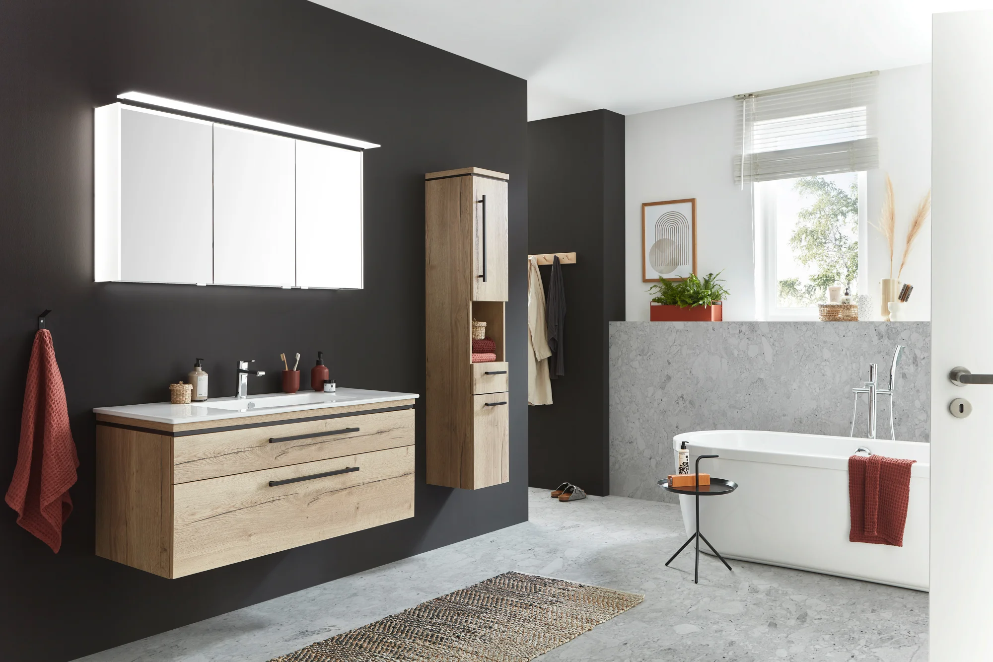 Puris Cool Line Badmöbelset 120 cm - mit Spiegelschrank Serie C - Ansicht 2
