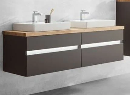 b.essence Set - Doppel-Waschtisch mit Unterschrank - 160 cm breit