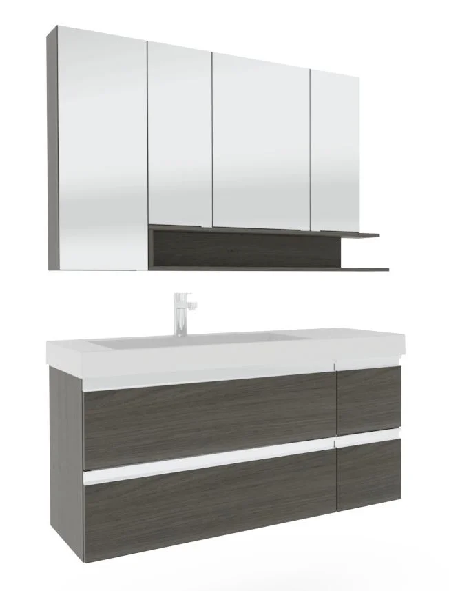 Puris c!puro Badmöbel Set - 120 cm Becken - Ablage rechts / mit 4 Auszügen - Ansicht 13