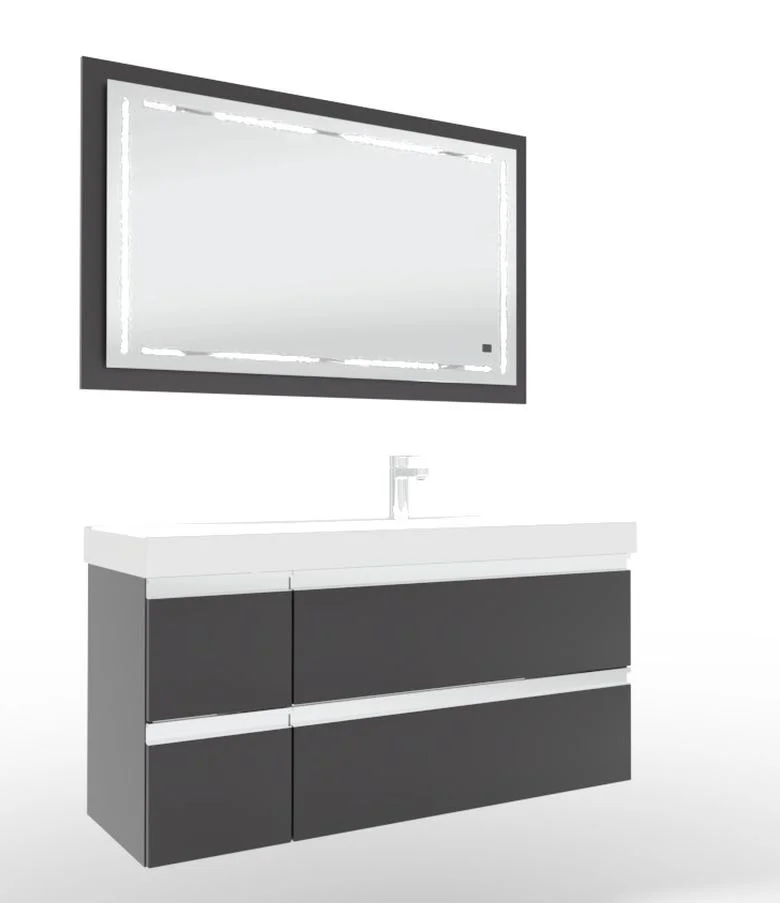Puris c!puro Badmöbel Set - 120 cm Becken - Ablage links / mit 4 Auszügen - Ansicht 4