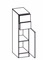335.013050 Highboard / 1 Drehtüre / 2 Schubkästen / 1 Einlegeboden / Breite 30 cm / Höhe 119 cm / Tiefe 33 cm - stehend