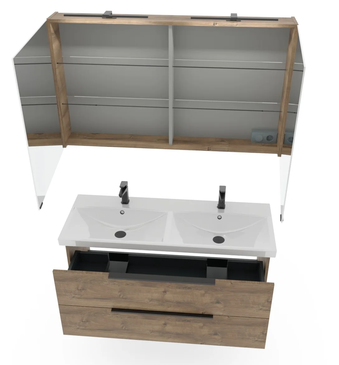 Pelipal 6090 Badmöbelset 120 cm - Doppelwaschbecken - Ansicht 4