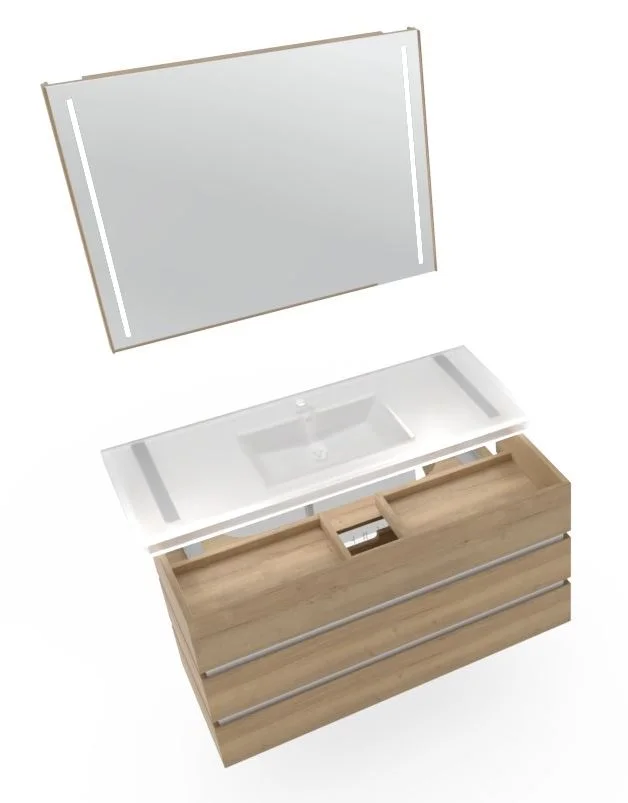Thielemeyer Fresh Massivholz Badmöbelset mit Keramikwaschtisch - 122 cm - Ansicht 10