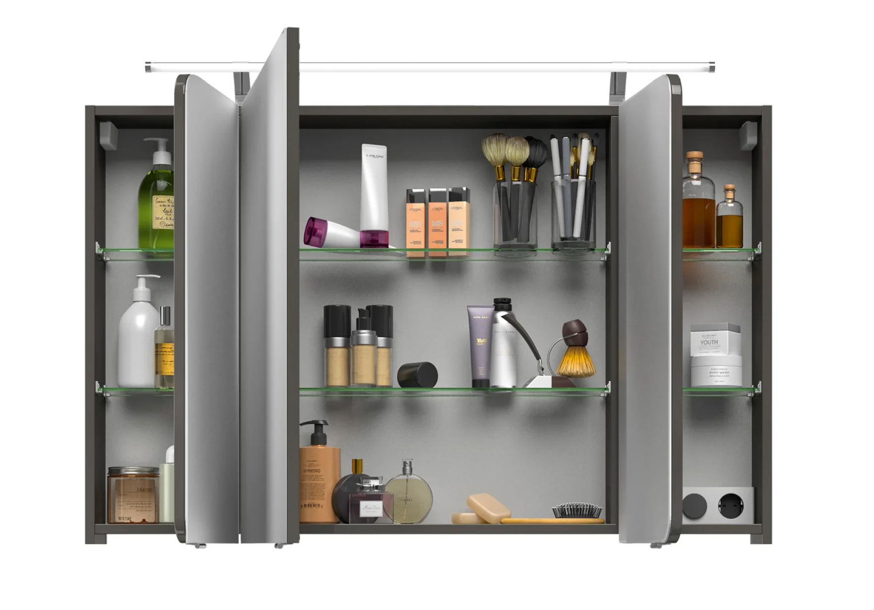 Pelipal 4005 Kombination 117 cm mit Spiegelschrank mit LED-Aufsatzleuchte - Ansicht 10