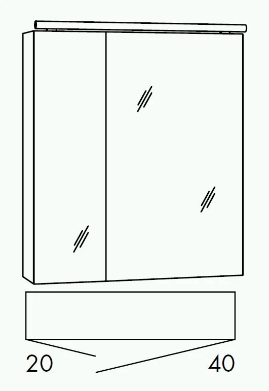 MARLIN 3060daily Spiegelschrank 60 cm SANB6L/R - Ansicht 2