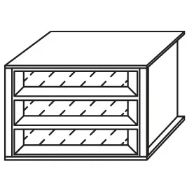 9S4H - Schubkasteneinsatz / 3 Schubkästen / Glasfront