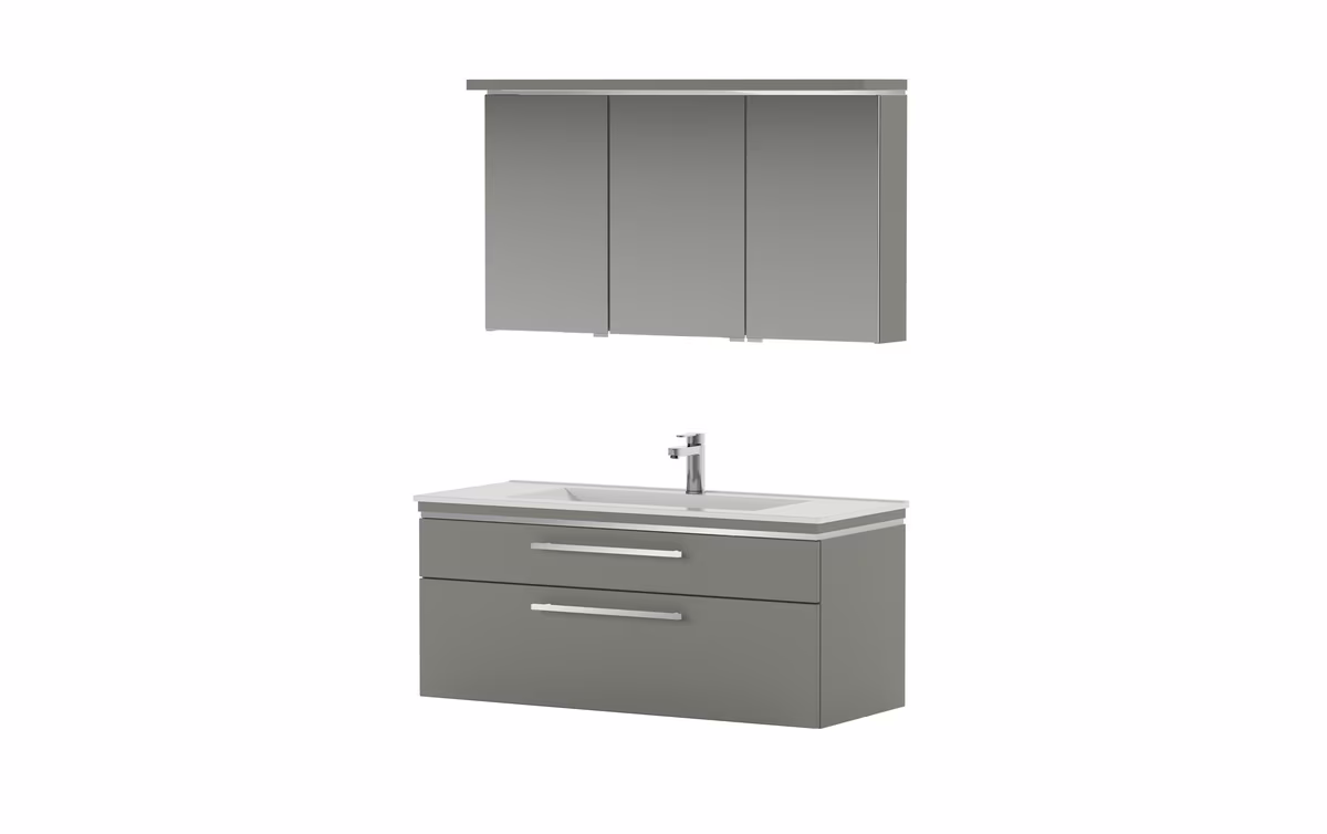 Puris Cool Line Badmöbelset 120 cm - mit Spiegelschrank Serie B - Ansicht 4