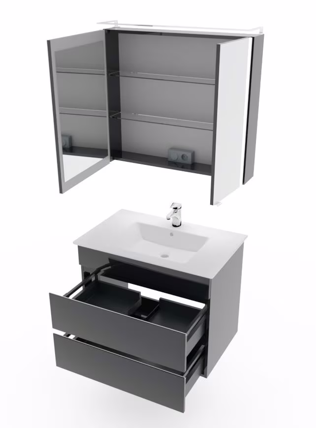 Marlin Bad 3290 Badmöbel Set - 80 cm breit - Ansicht 20
