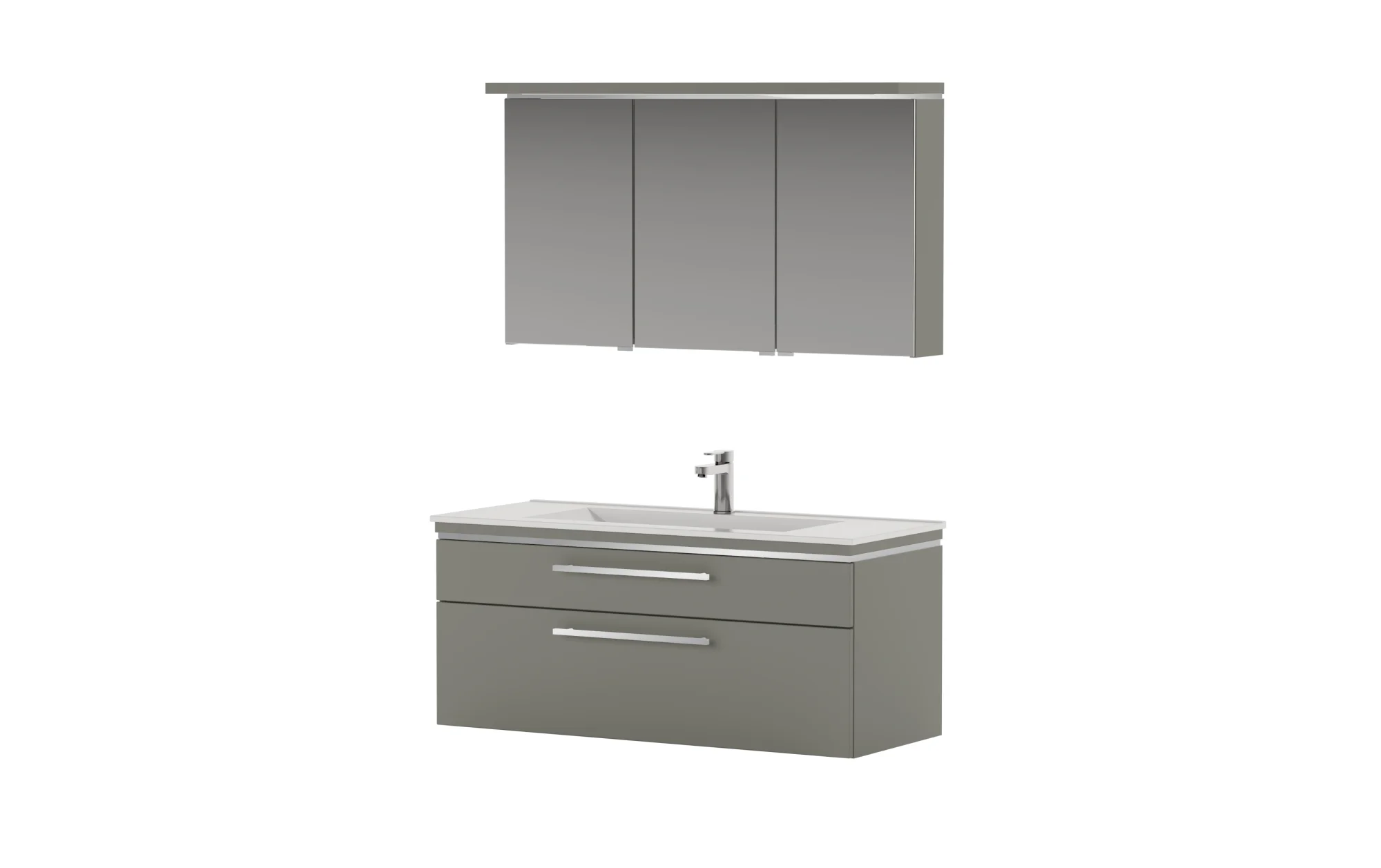 Puris Cool Line Badmöbelset 120 cm - mit Spiegelschrank Serie B - Ansicht 4