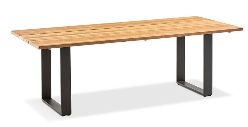 Niehoff Garden Esstisch Noah mit Profilkufe Anthrazit - Teak Platte / T3G3-