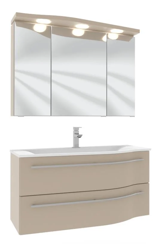 Puris Swing Badmöbelset - 90 cm / geschwungene Seite rechts - Ansicht 6