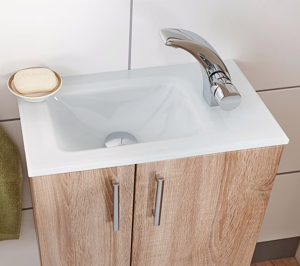 SETFG5002 mit Glaswaschtisch in Optiwhite