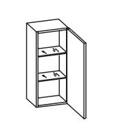 328.013030 - Wandschrank / 1 Drehtüre / 2 Einlegeböden / Breite 30 cm / Höhe 70 cm / Tiefe 20 cm -  inklusive Türdämpfer / Montage wandhängend