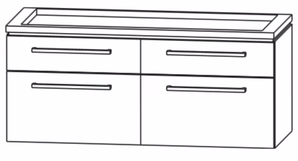 Waschtischunterschrank 120 cm - vier Auszüge