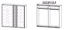 Schwebetürenschrank, Front Glasauflage, Aufleistung korpusfarben 5G38