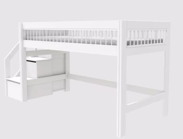 LIFETIME kidsrooms halbhohes Bett Breeze mit Treppe & Deluxe Lattenrost - Ansicht 2