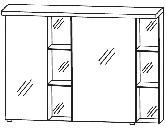 Puris Linea Spiegelschrank 100 cm S2A42L1S1 Serie A - Ansicht 2