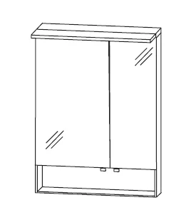 Puris Rounds Spiegelschrank 60 cm S2A5560S3 L/R - Ansicht 2