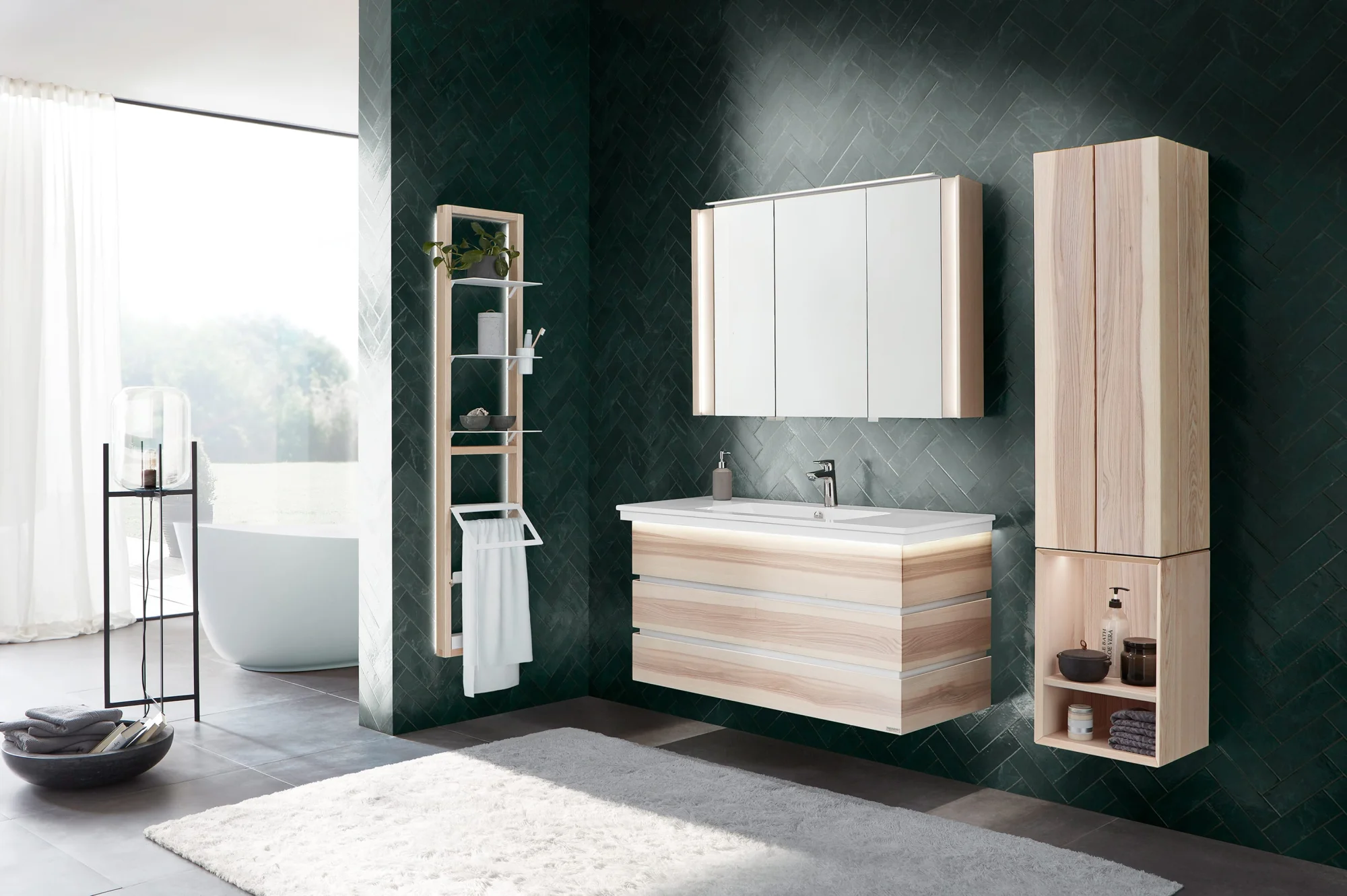 Thielemeyer Fresh Massivholz Badmöbelset 800280/801280 - Vorschlag 8 - 122 cm