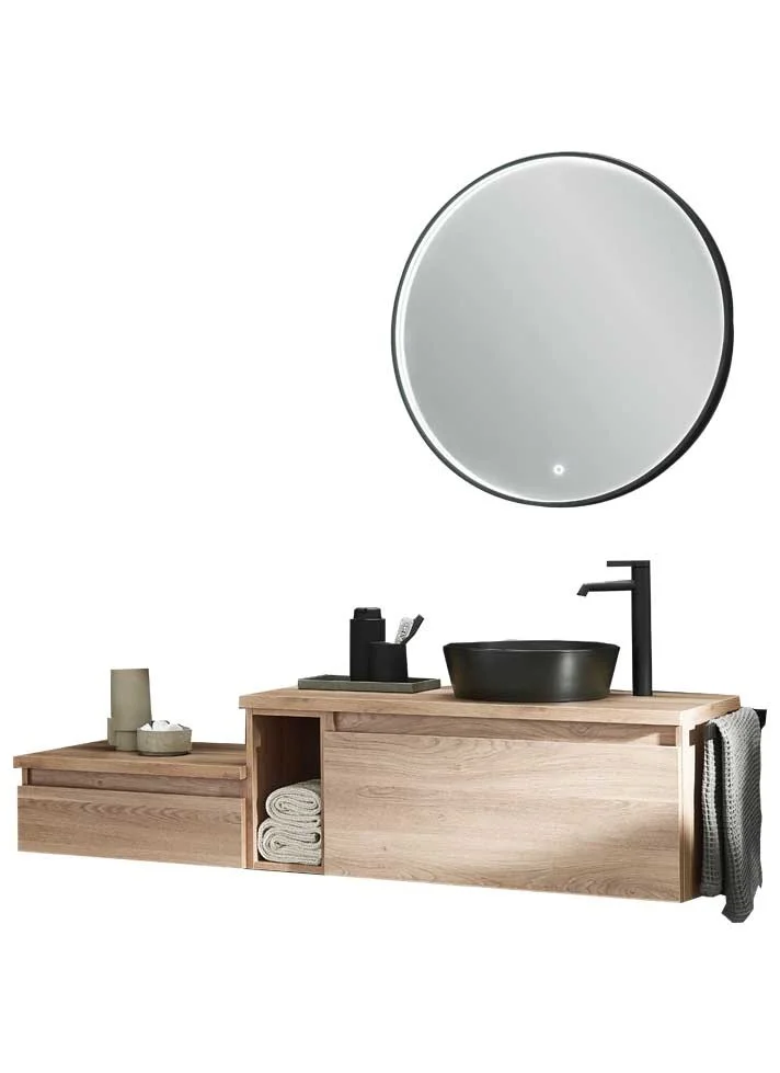 Puris Vialli Waschtisch mit Unterschrank 160 cm breit - Becken rechts - Ansicht 2