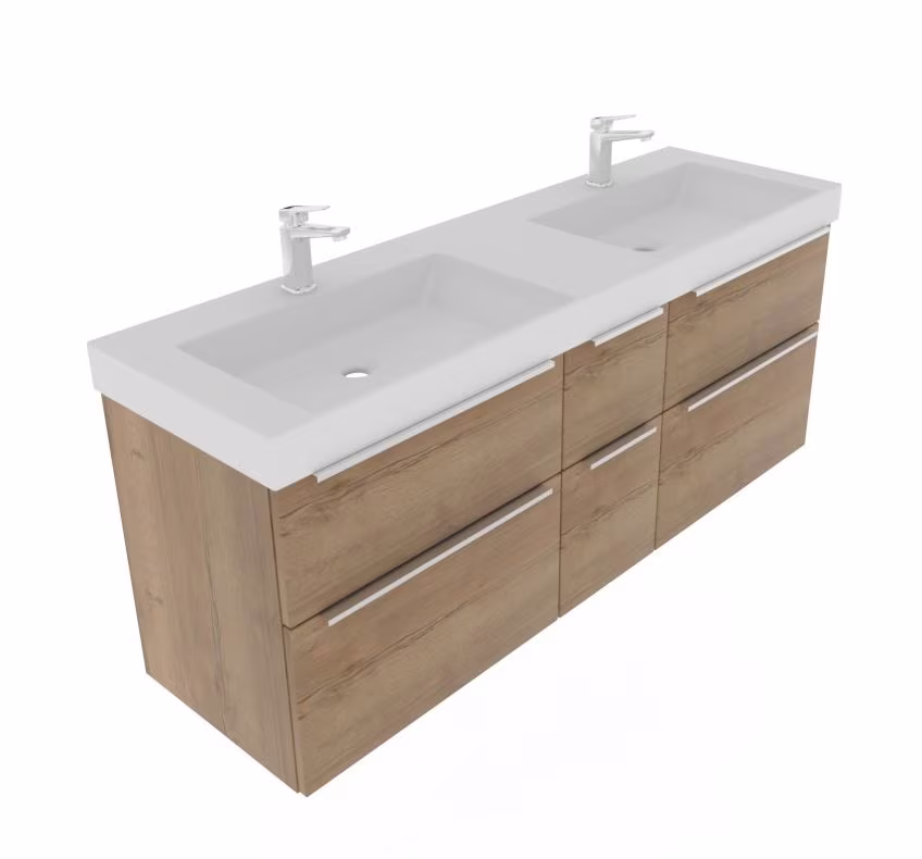 Puris c!mano Badmöbel Set mit Doppelwaschtisch - 150 cm - Ansicht 5