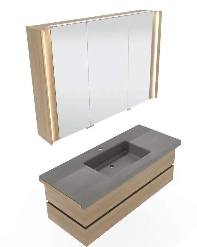 Thielemeyer Fresh Massivholz Badmöbelset Vorschlag 800081/ 800082 - 122 cm - Ansicht 8